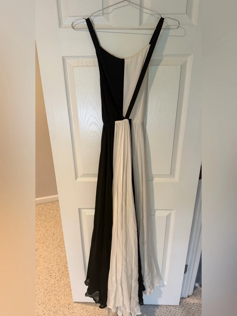 Milly Black and Cream Contrast Evening Dress - Picture 12 of 12